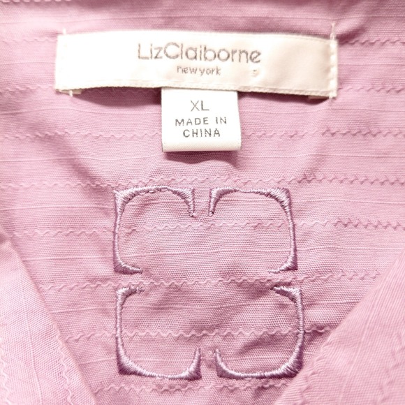 Liz Claiborne Lightweight Cotton Shell Jacket Women XL Lavendar Purple Full Zip - Picture 7 of 10
